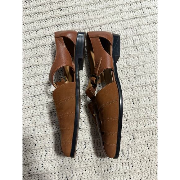 VTG Esprit Fisherman Sandals Y2K Leather Strappy Brazil Womens Size 8 Brown - Picture 7 of 9